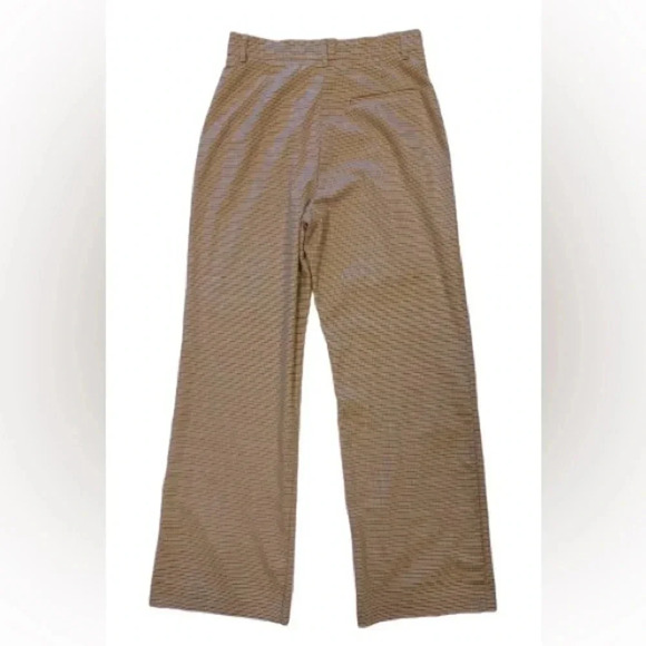 Zara Brown Pleated  Plaid Slacks Dress Pants Size Large - Picture 3 of 7